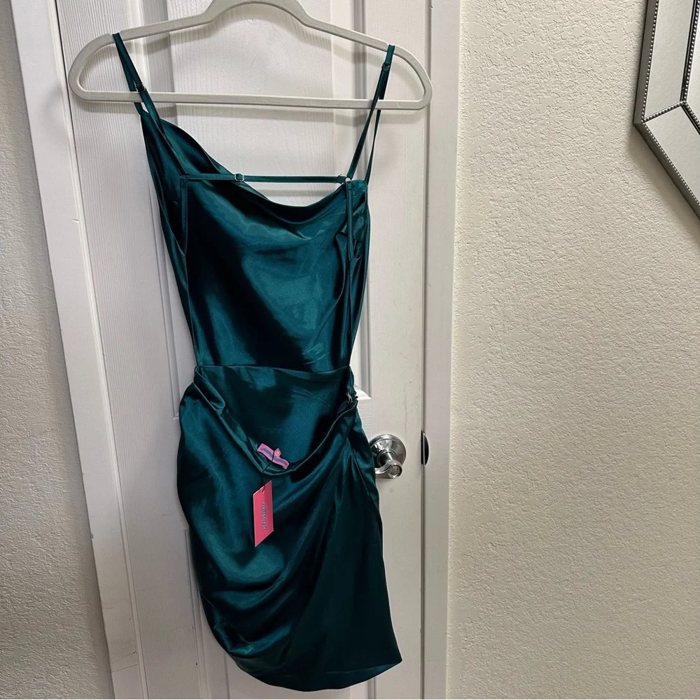 Edikted Kylie Satin Gathered Slip Dress - Picture 5 of 7